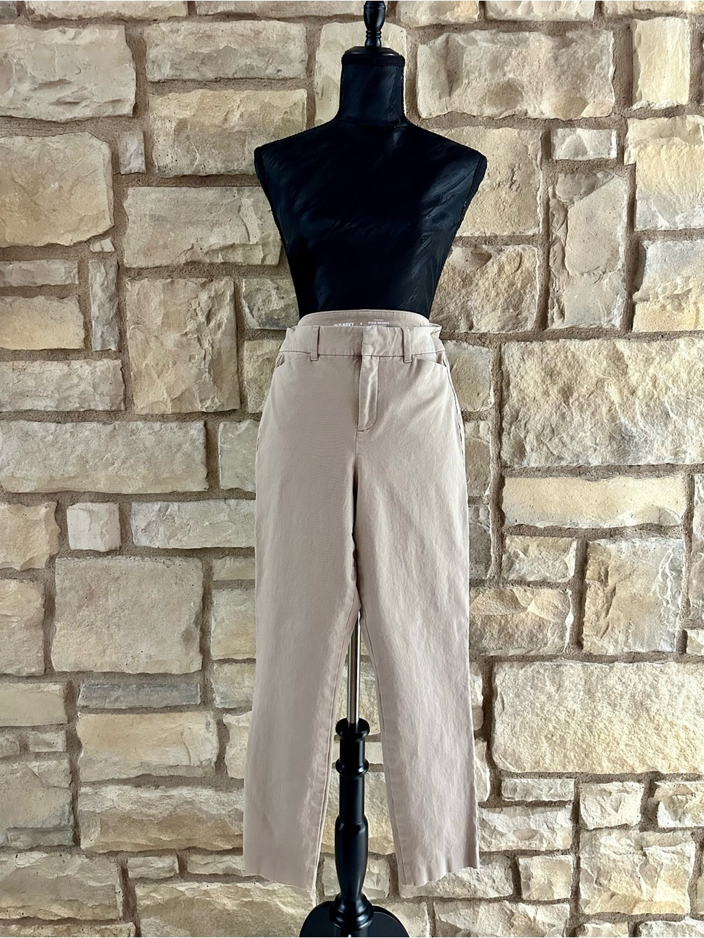 Old Navy Neutral Beige Straight-Leg Pants